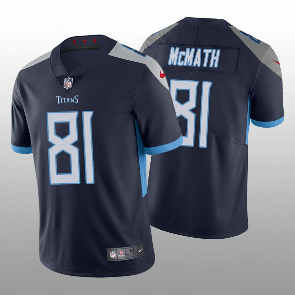 Men's Tennessee Titans #81 Racey McMath Navy Vapor Limited Nike Jersey