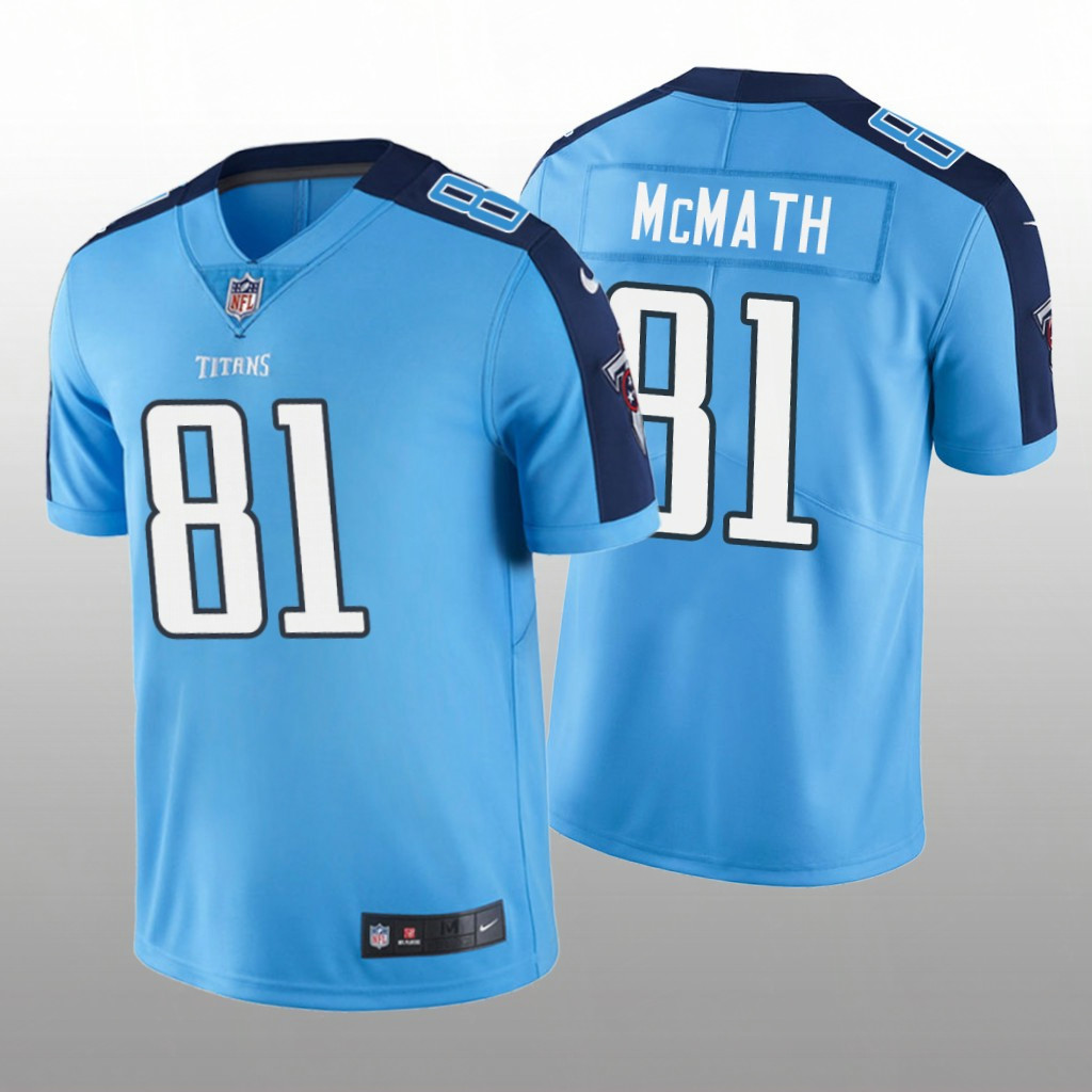 Men's Tennessee Titans #81 Racey McMath Light Blue Vapor Limited Nike Jersey Men's Tennessee Titans #81 Racey McMath Light Blue Vapor Limited Nike Jersey