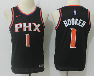 Youth Phoenix Suns #1 Devin Booker Black Nike Swingman Stitched NBA Jersey
