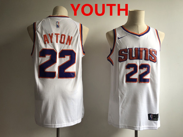 Youth Phoenix Suns #22 Deandre Ayton White Nike Swingman Stitched NBA Jersey