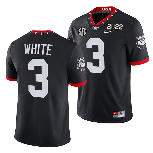Men's Georgia Bulldogs #3 Zamir White 2022 Patch Black College Football Stitched Jersey