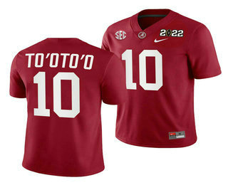Men's Alabama Crimson Tide #10 Henry TooToo 2022 Patch Red College Football Stitched Jersey