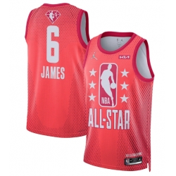 Men 2022 All Star 6 LeBron James Maroon Basketball Jersey