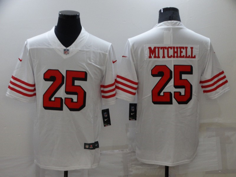 Nike San Francisco 49ers #25 Elijah Mitchell White Color Rush Vapor Limited Jersey Nike San Francisco 49ers #25 Elijah Mitchell White Color Rush Vapor Limited Jersey