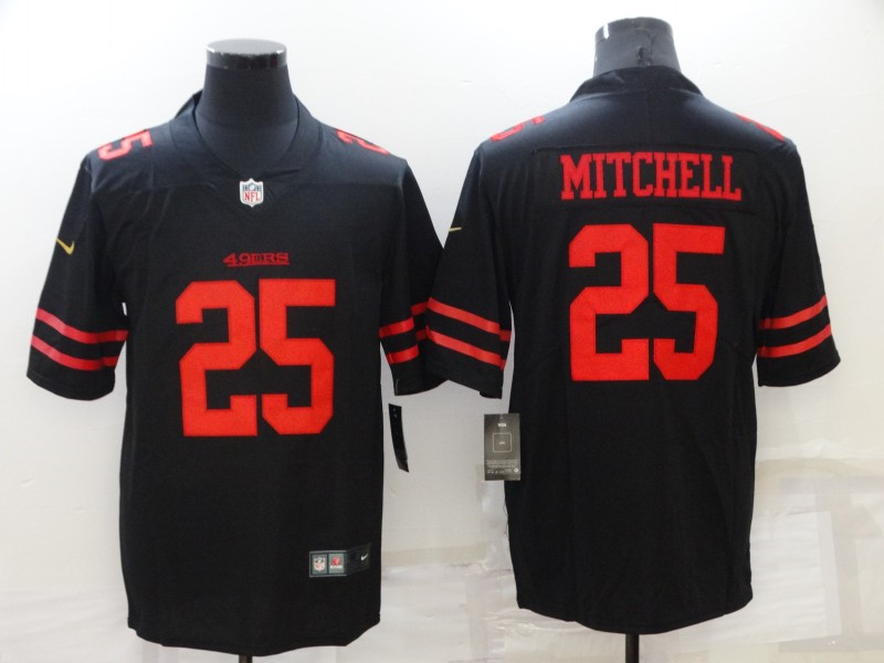 Nike San Francisco 49ers #25 Elijah Mitchell Black Vapor Limited Jersey Nike San Francisco 49ers #25 Elijah Mitchell Black Vapor Limited Jersey