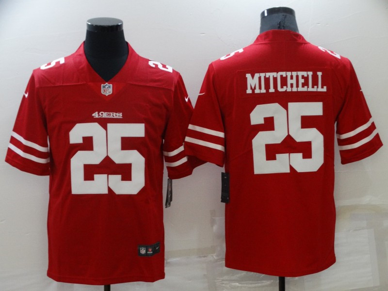Nike San Francisco 49ers #25 Elijah Mitchell Red Vapor Limited Jersey Nike San Francisco 49ers #25 Elijah Mitchell Red Vapor Limited Jersey
