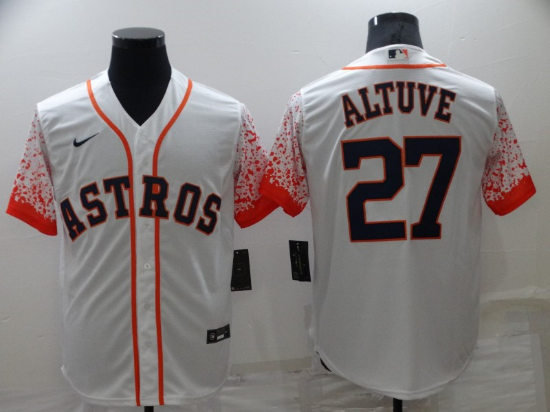 Men's Houston Astros #27 Jose Altuve White Nike Drift Fashion Cool Base Jersey Men's Houston Astros #27 Jose Altuve White Nike Drift Fashion Cool Base Jersey