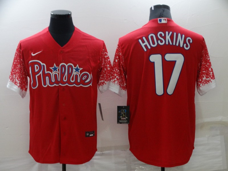 Men's Philadelphia Phillies #17 Rhys Hoskins White Nike Drift Fashion Cool Base Jersey