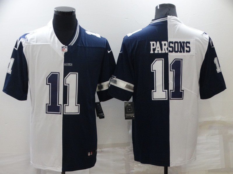 Men's Dallas Cowboys #11 Micah Parsons White Blue Two Tone 2021 Vapor Untouchable Stitched NFL Nike Limited Jersey
