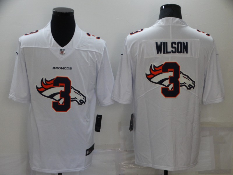 Men's Denver Broncos #3 Russell Wilson White 2020 Shadow Logo Vapor Untouchable Stitched NFL Nike Limited Jersey