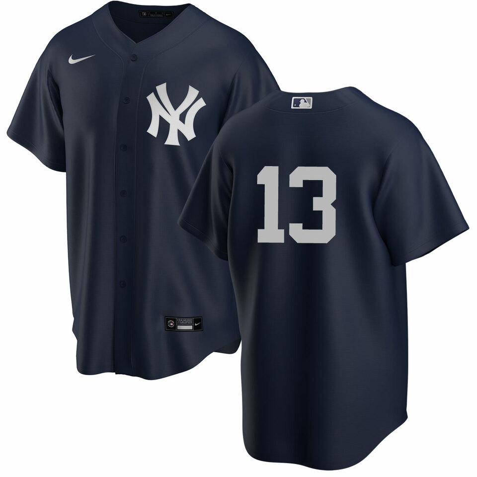 New York Yankees #13 Joey Gallo Men's Nike Black Alternate MLB Jersey - No Name New York Yankees #13 Joey Gallo Men's Nike Black Alternate MLB Jersey - No Name