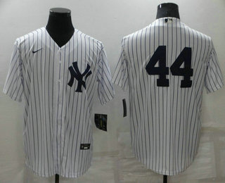 Men's New York Yankees #44 Reggie Jackson White No Name Stitched MLB Nike Cool Base Jersey
