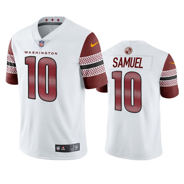 Men's Washington Commanders #10 Curtis Samuel White Vapor Untouchable Stitched Football Jersey Men's Washington Commanders #10 Curtis Samuel White Vapor Untouchable Stitched Football Jersey