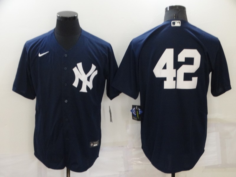 Men's New York Yankees #42 Mariano Rivera No Name Navy Blue Stitched MLB Cool Base Nike Jersey Men's New York Yankees #42 Mariano Rivera No Name Navy Blue Stitched MLB Cool Base Nike Jersey