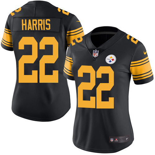 Women's Nike Steelers #22 Najee Harris Black Women's Stitched NFL Limited Rush Jersey