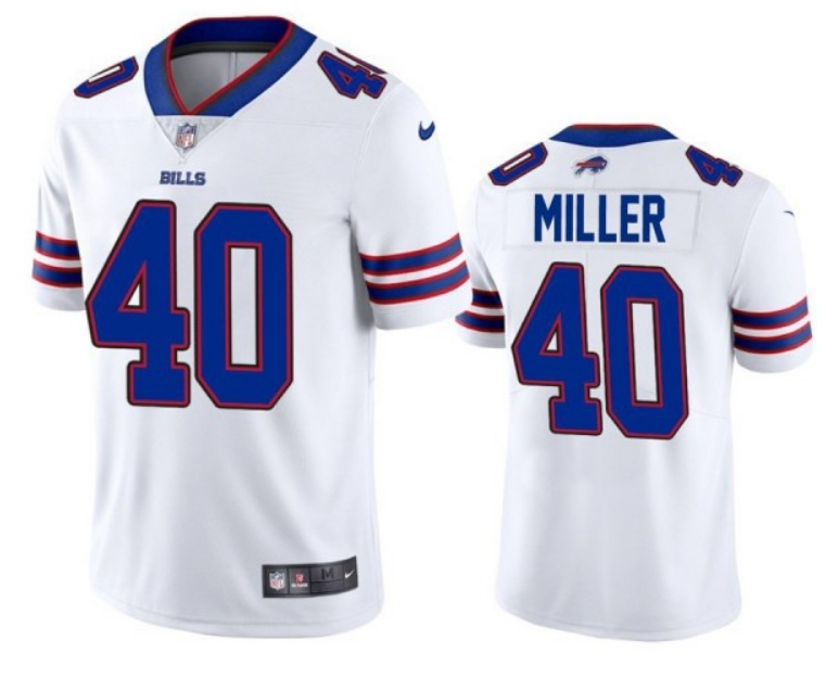 Men's Buffalo Bills #40 Von Miller White Vapor Untouchable Limited Stitched Jersey