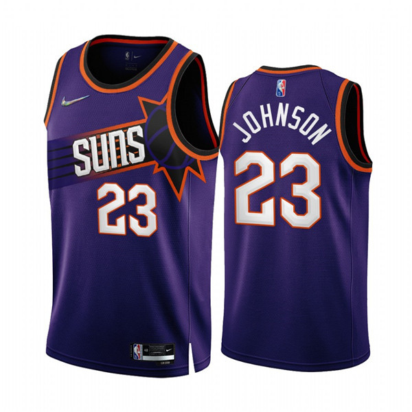 Men's Phoenix Suns #23 Cameron Johnson 2022-23 Purple 75th Anniversary Icon Edition Stitched Jersey