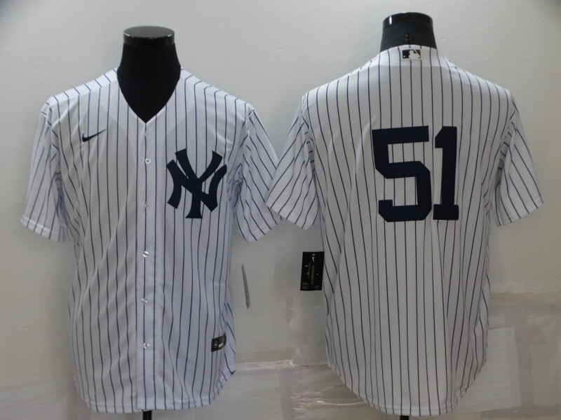 Men's New York Yankees #51 Bernie Williams White Cool Base Stitched Baseball Jersey