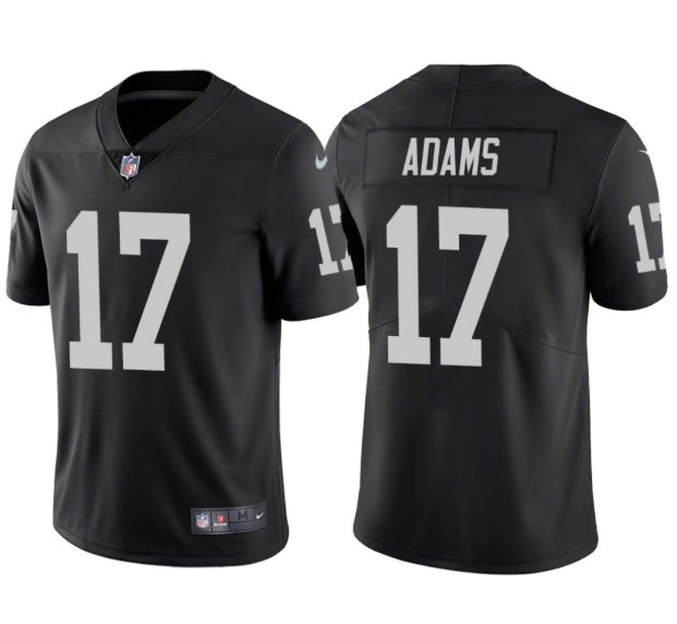 Men's Las Vegas Raiders #17 Davante Adams Black Vapor Limited Stitched Jersey Men's Las Vegas Raiders #17 Davante Adams Black Vapor Limited Stitched Jersey