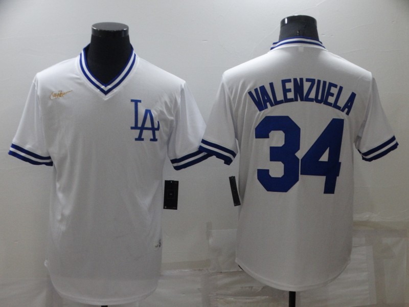 Men's Los Angeles Dodgers #34 Toro Valenzuela White Stitched Baseball Jersey Men's Los Angeles Dodgers #34 Toro Valenzuela White Stitched Baseball Jersey