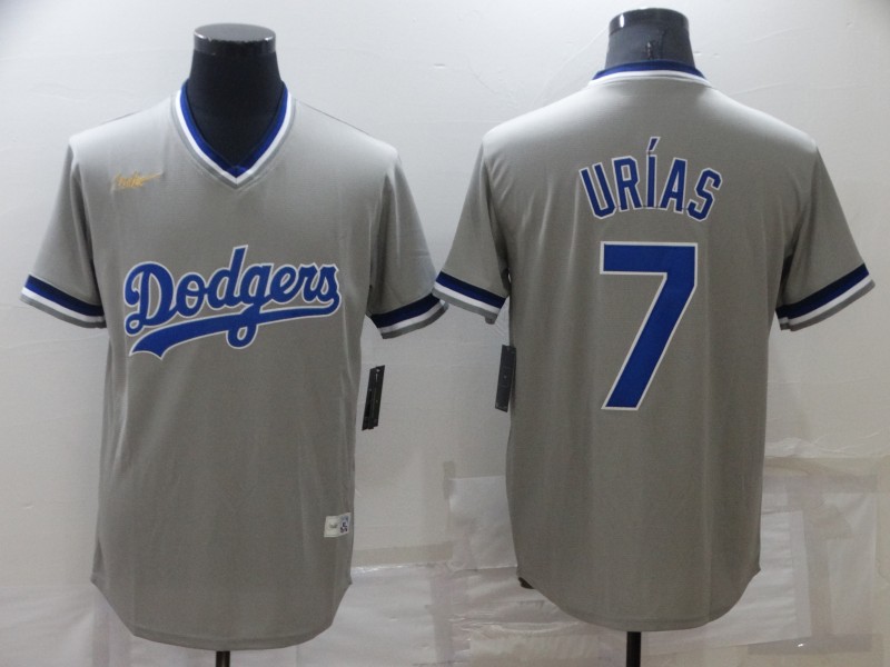 Men's Los Angeles Dodgers #7 Julio Urias Grey Stitched Baseball Jersey Men's Los Angeles Dodgers #7 Julio Urias Grey Stitched Baseball Jersey