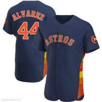 Mens Houston Astros #44 Yordan Alvarez Authentic Navy Alternate Jerseys
