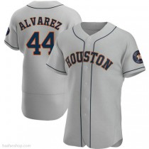 Mens Houston Astros #44 Yordan Alvarez Authentic Gray Road Jerseys