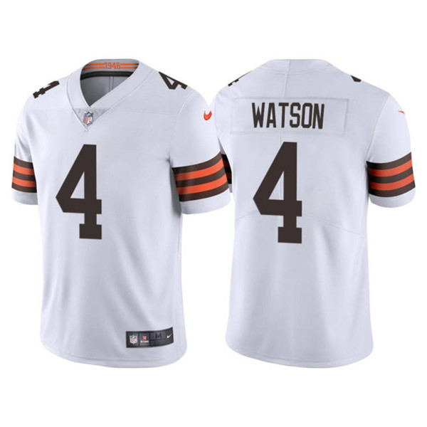 Men's Cleveland Browns #4 Deshaun Watson White Vapor Untouchable Limited Stitched Jersey