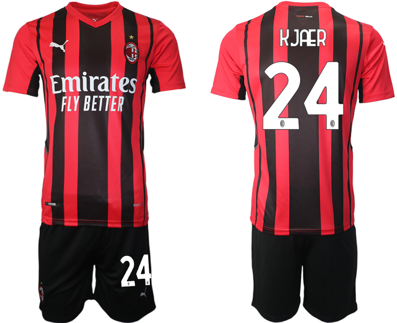 Men 2021-2022 Club AC Milan home red 24 Soccer Jersey