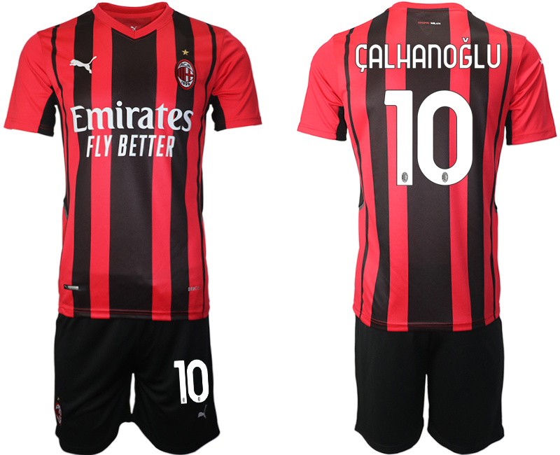 Men 2021-2022 Club AC Milan home red 10 Soccer Jersey