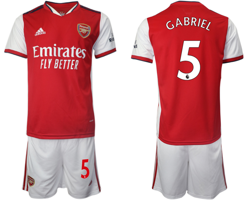 Men 2021-2022 Club Arsenal home red 5 Soccer Jersey