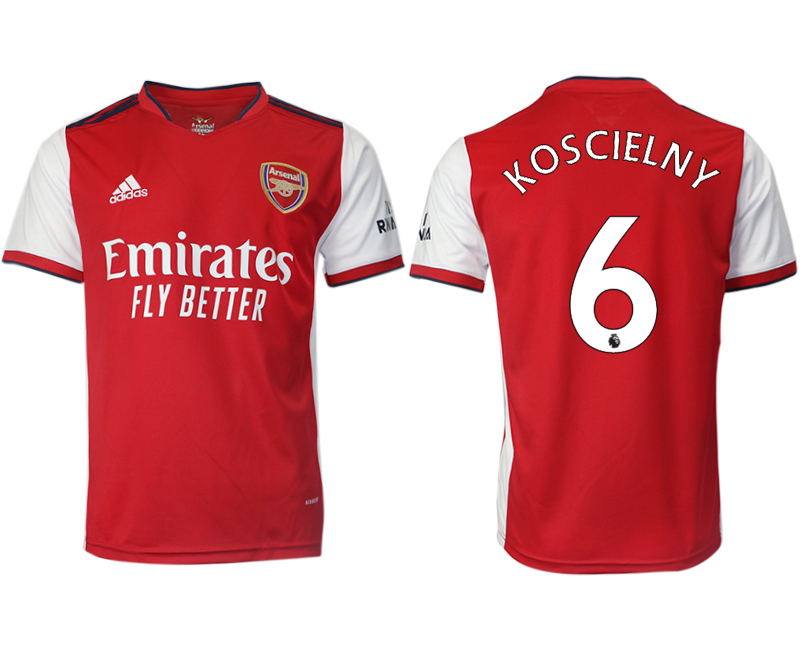 Men 2021-2022 Club Arsenal home aaa version red 6 Soccer Jersey