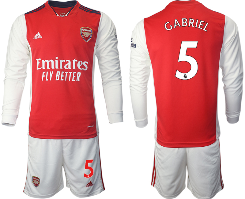 Men 2021-2022 Club Arsenal home red Long Sleeve 5 Soccer Jersey