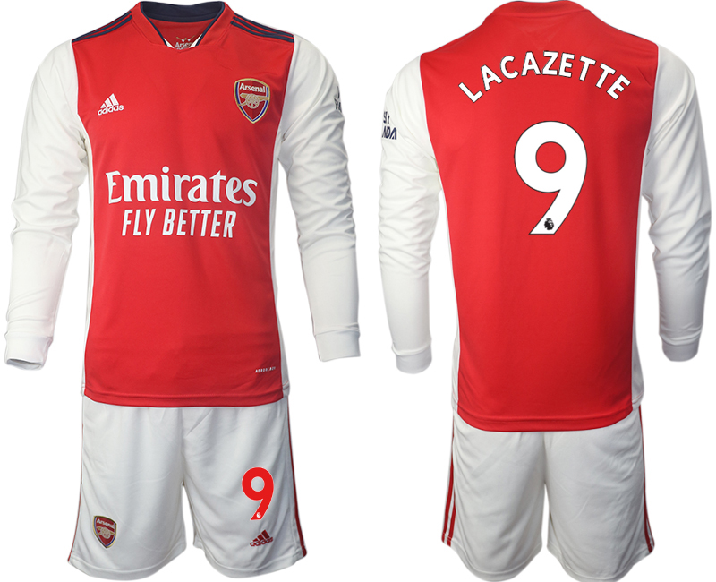 Men 2021-2022 Club Arsenal home red Long Sleeve 9 Soccer Jersey