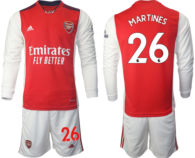 Men 2021-2022 Club Arsenal home red Long Sleeve 26 Soccer Jersey