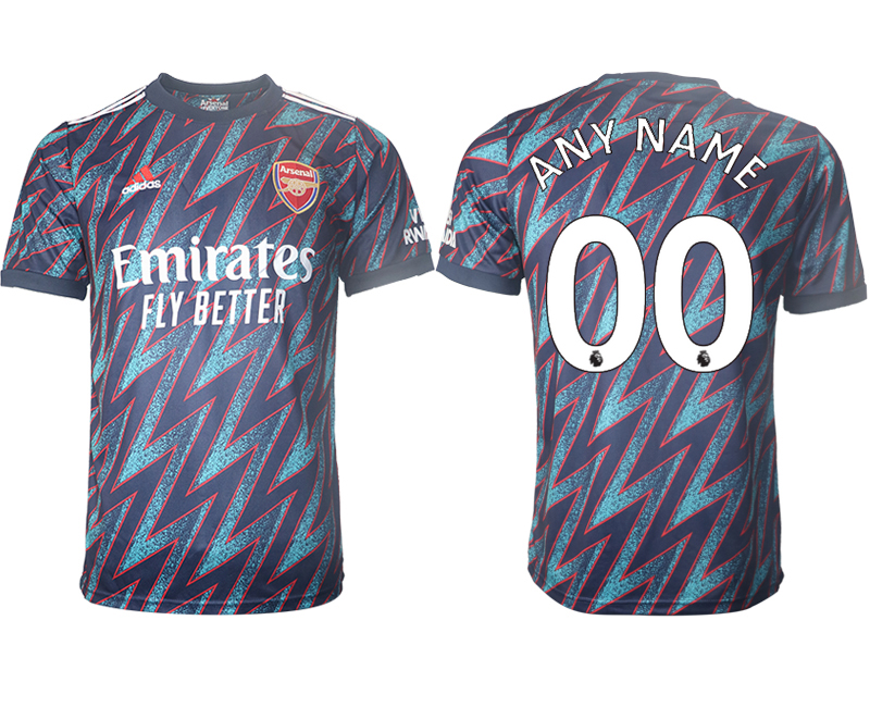 Men 2021-2022 Club Arsenal Second away aaa version blue customized Soccer Jersey
