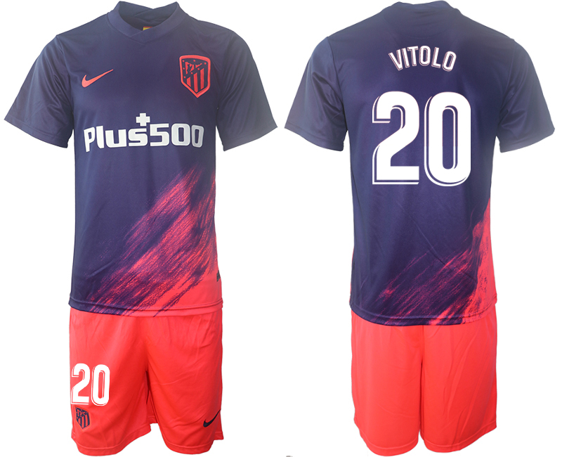 Men 2021-2022 Club Atletico Madrid away purple 20 Soccer Jersey
