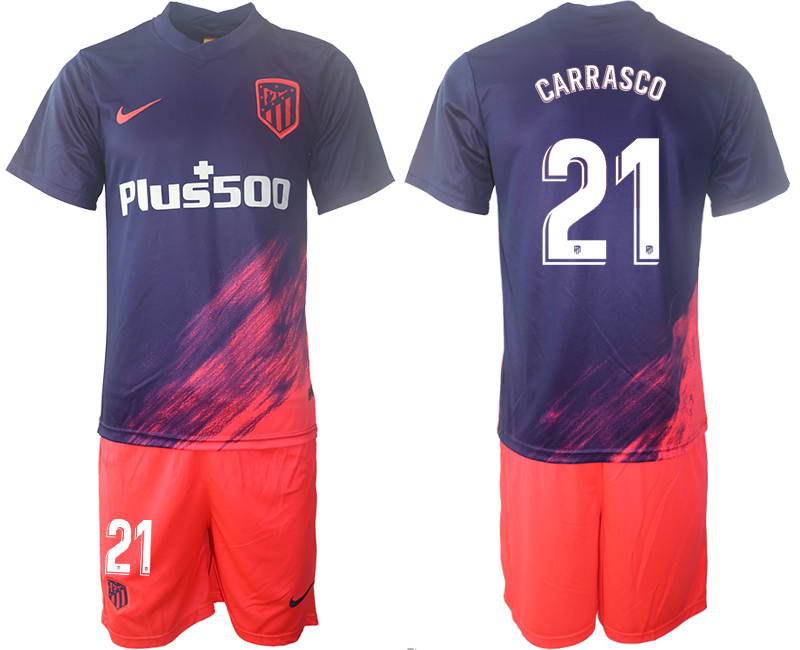 Men 2021-2022 Club Atletico Madrid away purple 21 Soccer Jersey