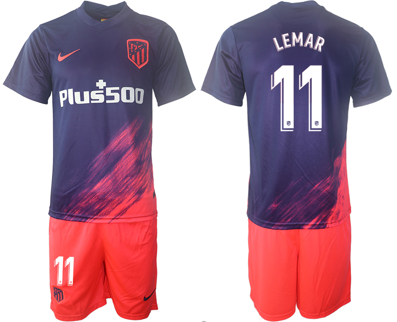 Men 2021-2022 Club Atletico Madrid away purple 11 Soccer Jersey