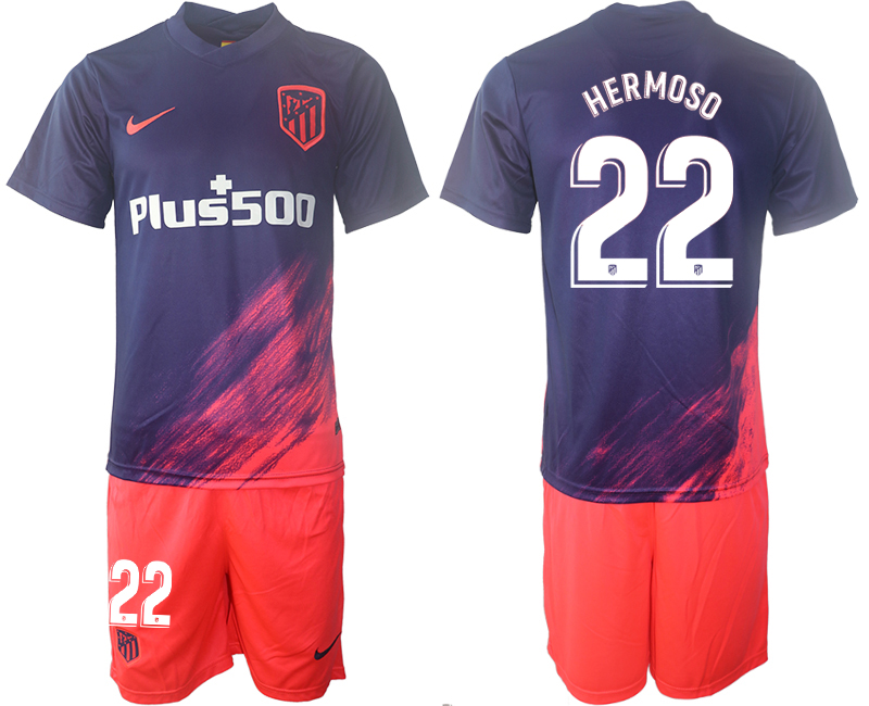 Men 2021-2022 Club Atletico Madrid away purple 22 Soccer Jersey