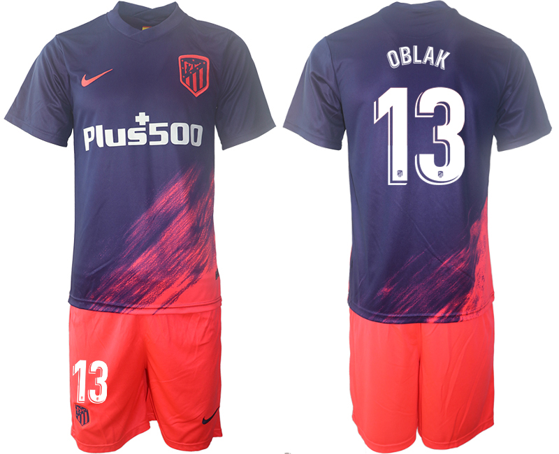 Men 2021-2022 Club Atletico Madrid away purple 13 Soccer Jersey