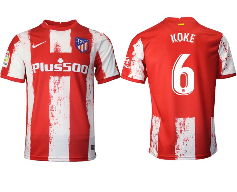 Men 2021-2022 Club Atletico Madrid home aaa version red 6 Nike Soccer Jersey