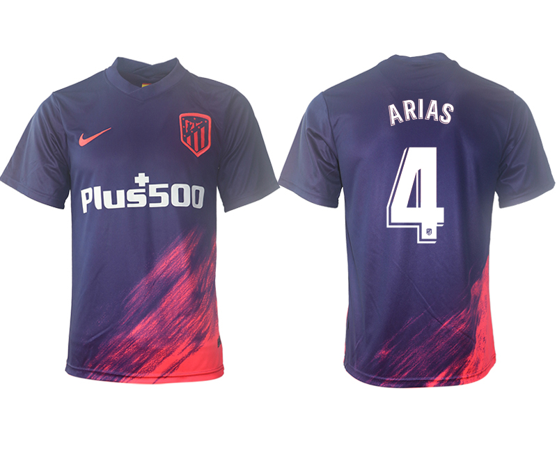 Men 2021-2022 Club Atletico Madrid away aaa version purple 4 Soccer Jersey