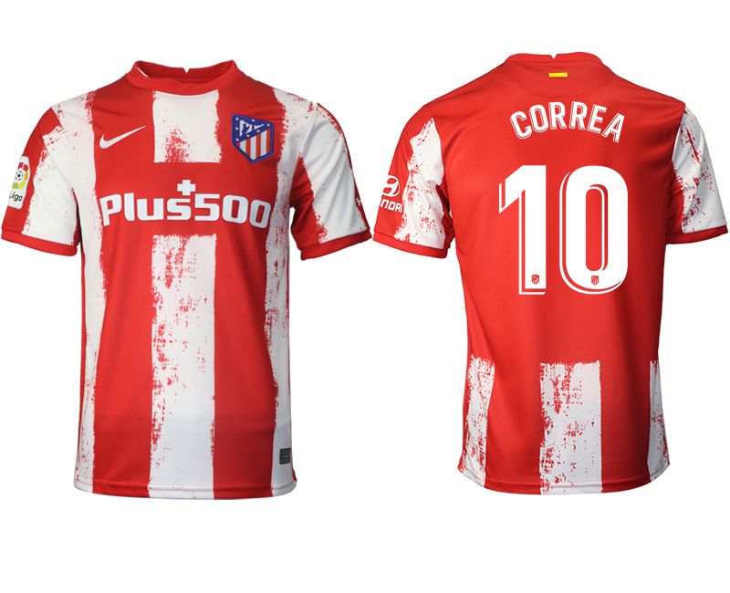 Men 2021-2022 Club Atletico Madrid home aaa version red 10 Nike Soccer Jersey
