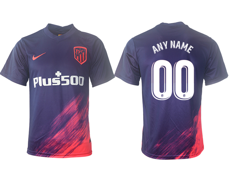 Men 2021-2022 Club Atletico Madrid away aaa version purple customized Soccer Jersey