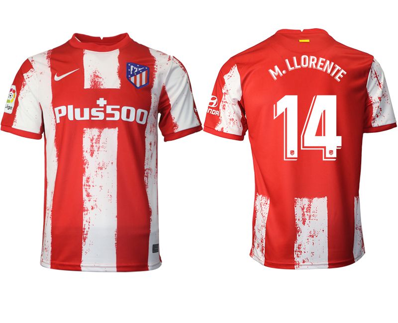Men 2021-2022 Club Atletico Madrid home aaa version red 14 Nike Soccer Jersey