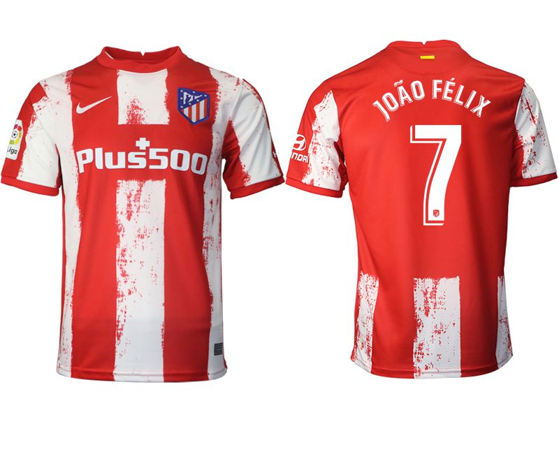 Men 2021-2022 Club Atletico Madrid home aaa version red 7 Nike Soccer Jersey