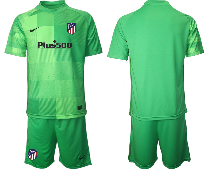 Men 2021-2022 Club Atletico Madrid green goalkeeper blank Soccer Jersey