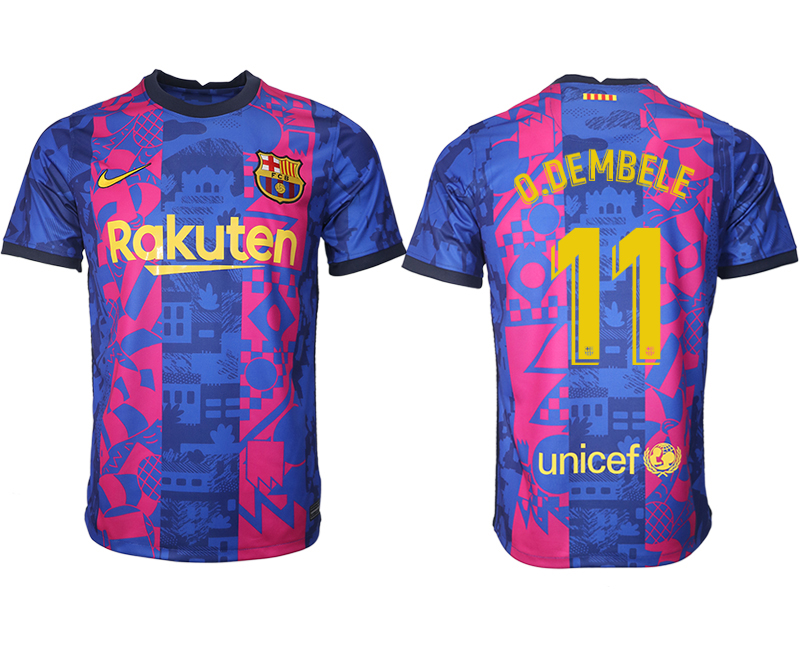 Men 2021-2022 Club Barcelona blue training suit aaa version 11 Soccer Jersey