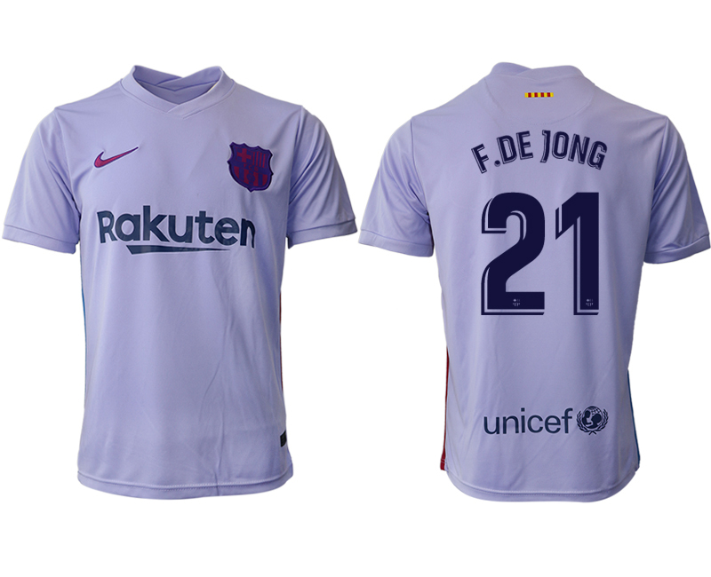 Men 2021-2022 Club Barcelona away aaa version purple 21 Soccer Jersey